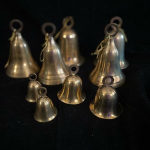 Brass bells 9 pieces , 3 different sizes